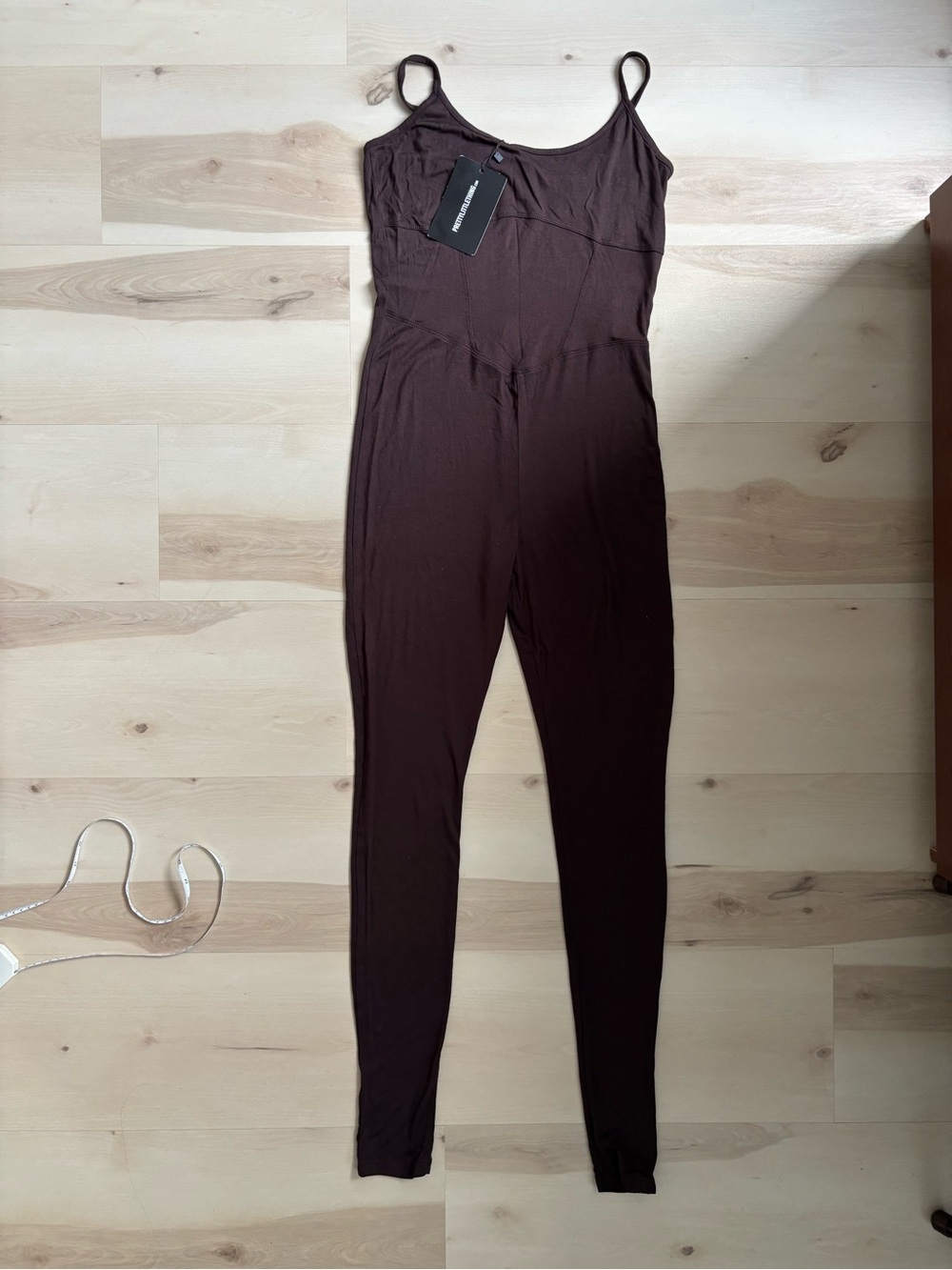 PrettyLittleThing Chocolate Brown Slim Strap Jumpsuit